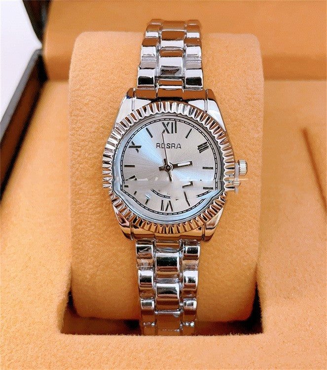 Foreign Trade Roman Scale Men's Steel Strap Watch In Stock Wholesale Rosra Fashion Fashion Quartz Couple Watch
