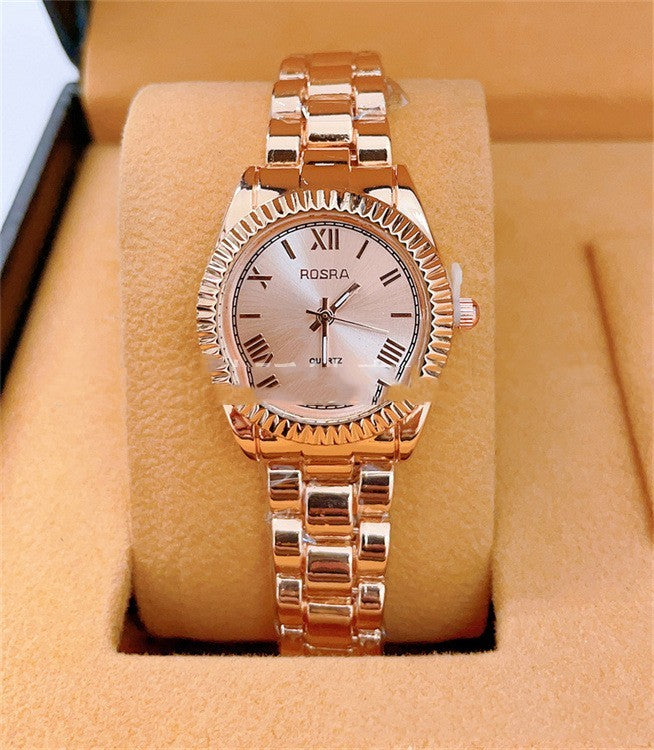 Foreign Trade Roman Scale Men's Steel Strap Watch In Stock Wholesale Rosra Fashion Fashion Quartz Couple Watch