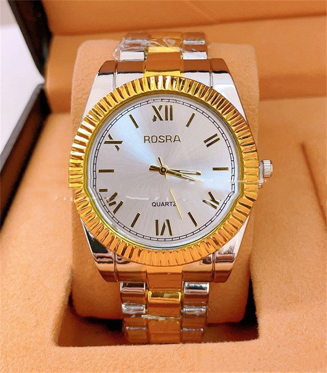 Foreign Trade Roman Scale Men's Steel Strap Watch In Stock Wholesale Rosra Fashion Fashion Quartz Couple Watch