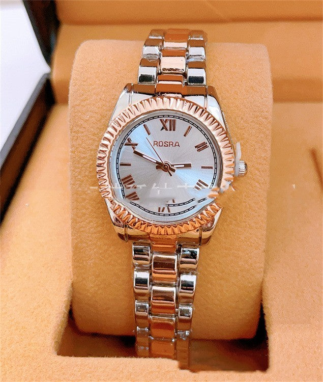 Foreign Trade Roman Scale Men's Steel Strap Watch In Stock Wholesale Rosra Fashion Fashion Quartz Couple Watch