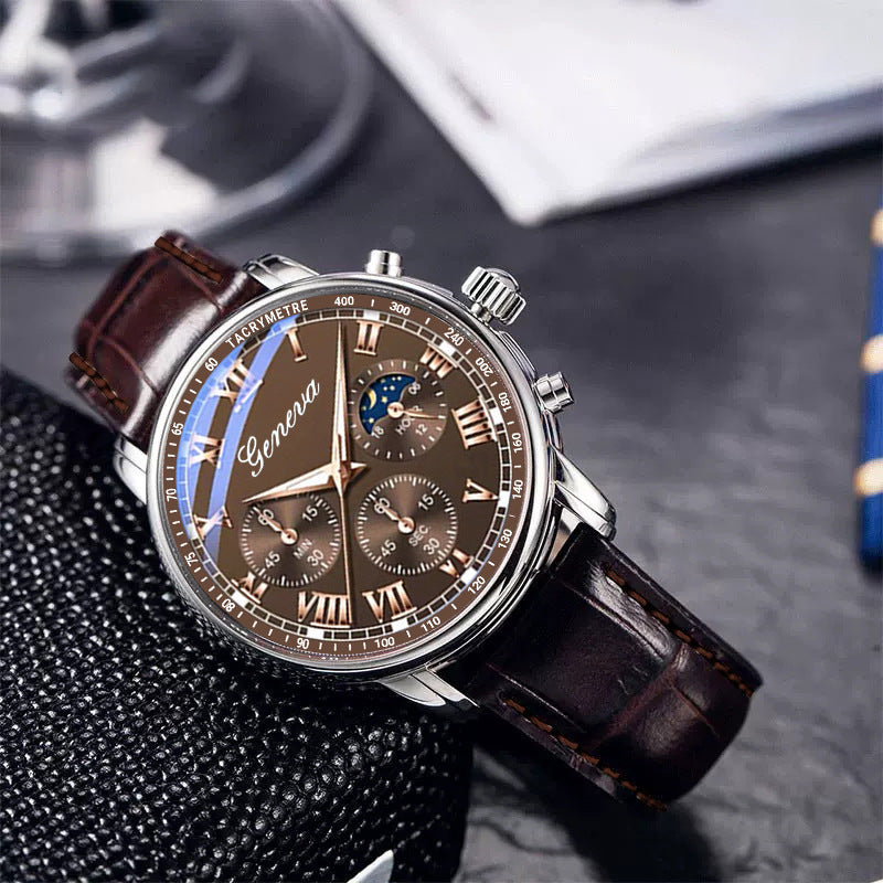 Business Quartz Sport Casual Belt Men's Watch
