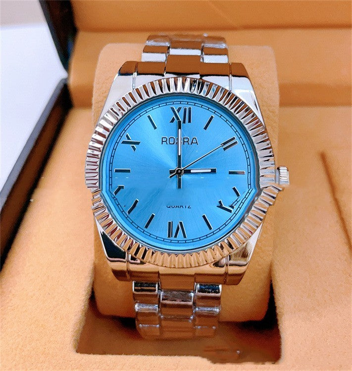 Foreign Trade Roman Scale Men's Steel Strap Watch In Stock Wholesale Rosra Fashion Fashion Quartz Couple Watch