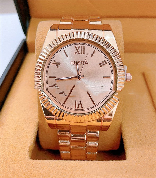Foreign Trade Roman Scale Men's Steel Strap Watch In Stock Wholesale Rosra Fashion Fashion Quartz Couple Watch