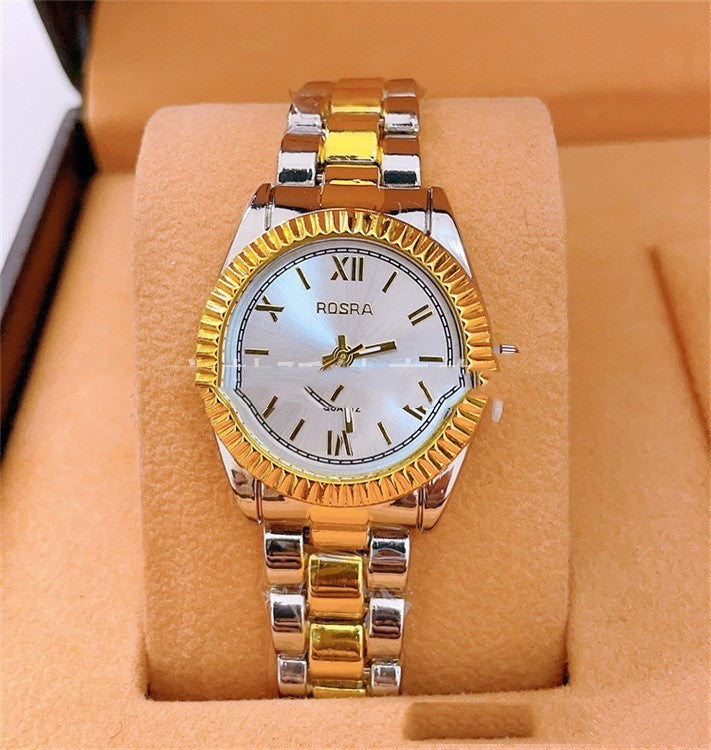 Foreign Trade Roman Scale Men's Steel Strap Watch In Stock Wholesale Rosra Fashion Fashion Quartz Couple Watch